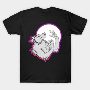 Halloween Howling Werewolf B&W T-Shirt